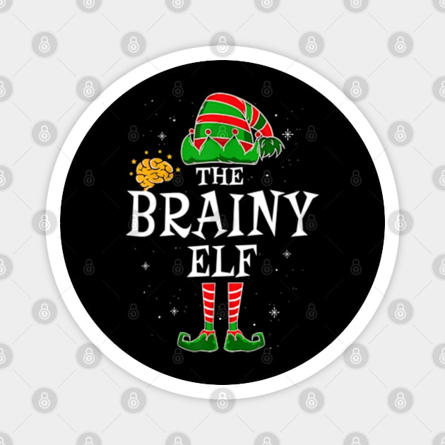 The Brainy Elf Group Matching Family Christmas Smart Funny Magnet by marchizano